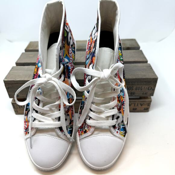 Broadway Theater Grease Wicked Mamma Mia Rent High Top Sneakers Size 7 - Picture 7 of 10